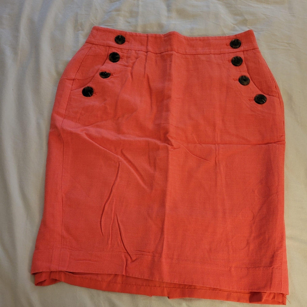 Orange skirt Size 6 with pockets